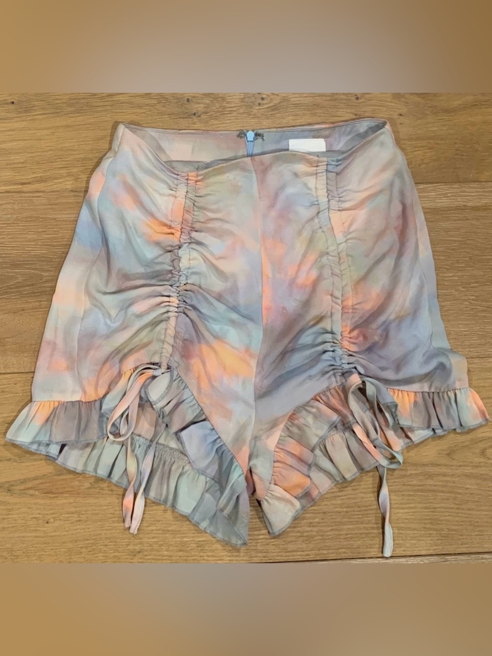 SKYLAR + MADISON Tie Dye Pastel Ruched Shorts Small